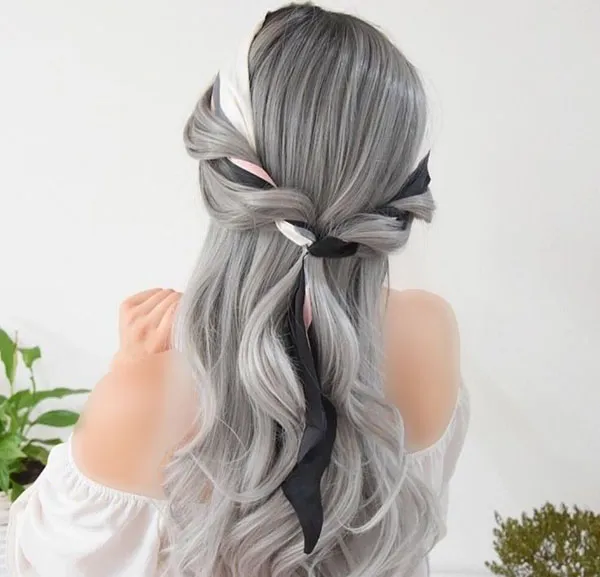 30 مدل رنگ موی نقره ای؛ مثل ماه بدرخش 🌕💇♀️ 16 Silver hair color 13