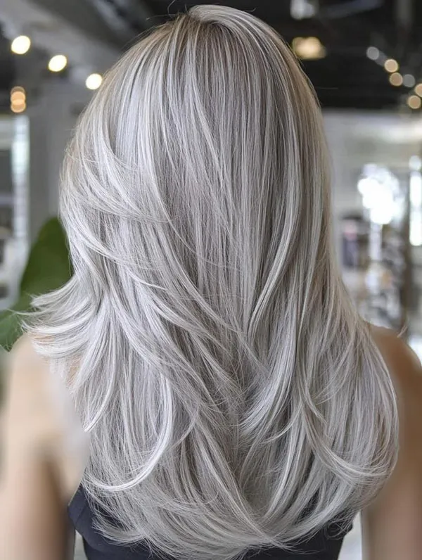 30 مدل رنگ موی نقره ای؛ مثل ماه بدرخش 🌕💇♀️ 18 Silver hair color 17