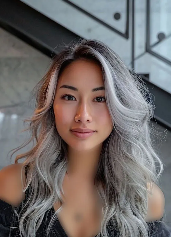 30 مدل رنگ موی نقره ای؛ مثل ماه بدرخش 🌕💇♀️ 21 Silver hair color 18