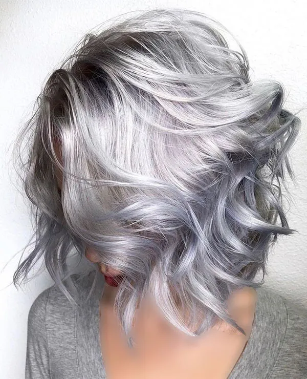 30 مدل رنگ موی نقره ای؛ مثل ماه بدرخش 🌕💇♀️ 24 Silver hair color 23