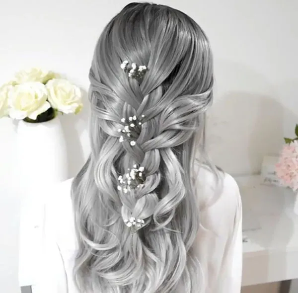 30 مدل رنگ موی نقره ای؛ مثل ماه بدرخش 🌕💇♀️ 30 Silver hair color 28
