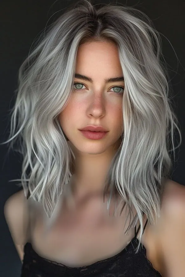 30 مدل رنگ موی نقره ای؛ مثل ماه بدرخش 🌕💇♀️ 10 Silver hair color 8