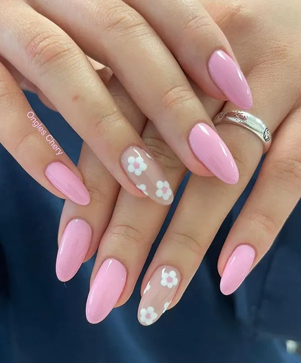 37 مدل طرح ناخن صورتی ساده؛ ظرافت دخترونه در اوج سادگی 🌸 13 Simple pink nail design 10