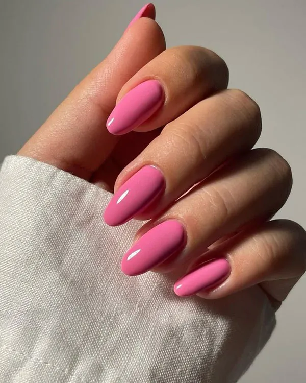 37 مدل طرح ناخن صورتی ساده؛ ظرافت دخترونه در اوج سادگی 🌸 17 Simple pink nail design 14
