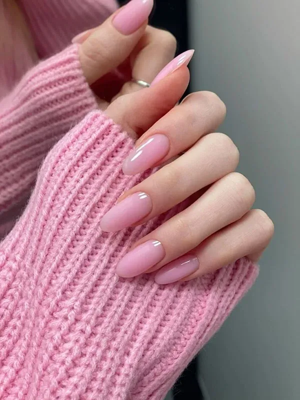 37 مدل طرح ناخن صورتی ساده؛ ظرافت دخترونه در اوج سادگی 🌸 19 Simple pink nail design 15
