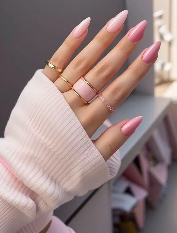 37 مدل طرح ناخن صورتی ساده؛ ظرافت دخترونه در اوج سادگی 🌸 27 Simple pink nail design 24
