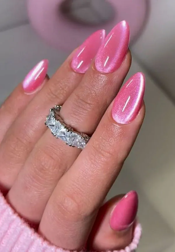 37 مدل طرح ناخن صورتی ساده؛ ظرافت دخترونه در اوج سادگی 🌸 11 Simple pink nail design 9