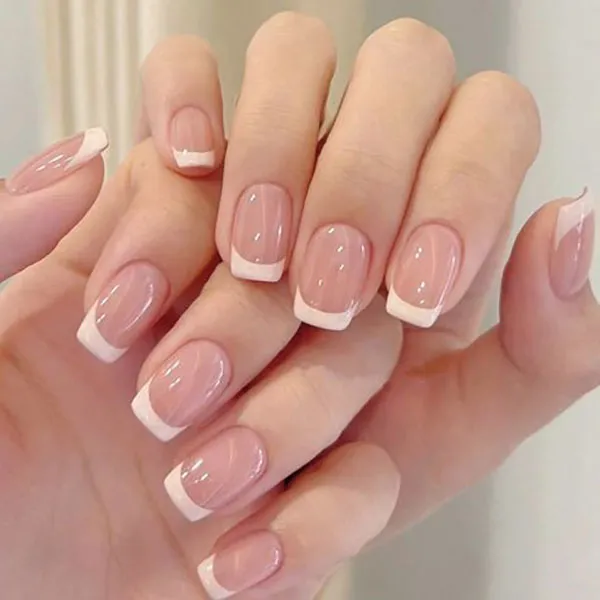 Simple square nail design 11