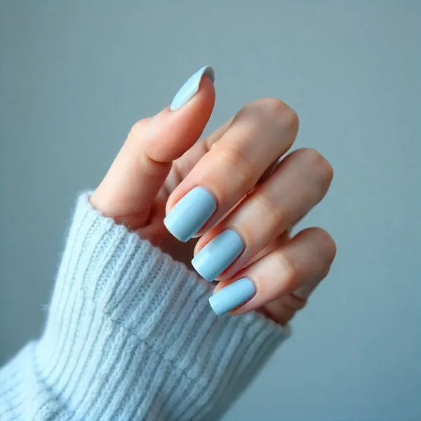 37 مدل ناخن ابی اسمانی زیبا؛ لمس آرامش روی نوک انگشتها 💙 8 Sky blue nail design 3