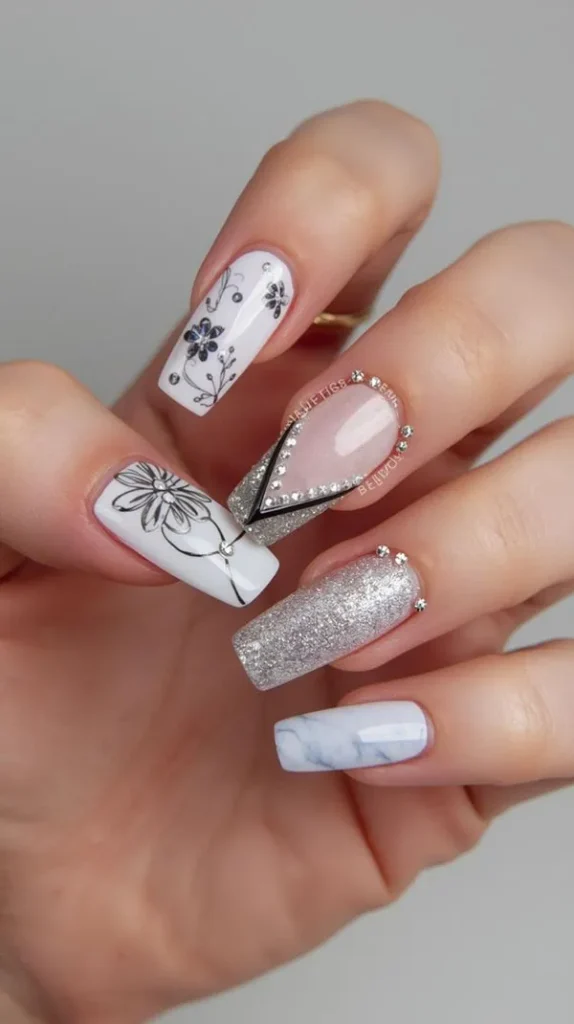 Stylish girly nail design 11