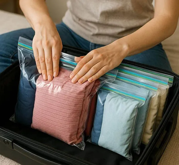 31 ایده چیدمان چمدان مسافرت | ترفندهایی که هر مسافری باید بلد باشه! 24 Travel luggage arrangement 18
