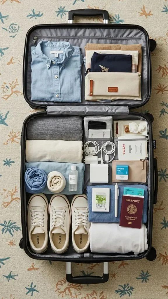 31 ایده چیدمان چمدان مسافرت | ترفندهایی که هر مسافری باید بلد باشه! 28 Travel luggage arrangement 21
