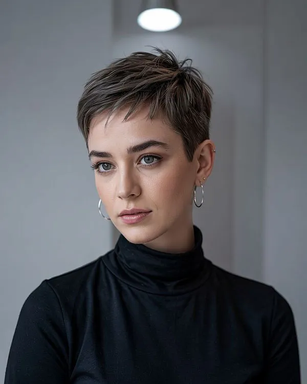 32 مدل موی خیلی کوتاه زنانه شیک ؛ مدل مویی که سادهترین نسخهی “تو” رو نشون میده 💕 23 Very short hair cut for women 16