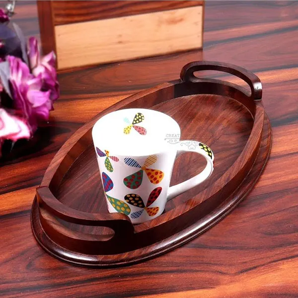 34 مدل سینی های چوبی برای کافیبار، میز صبحانه و دکور خانه ☕ 11 Wooden tray model 13