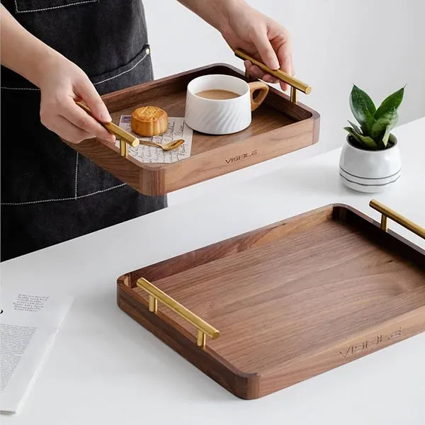 34 مدل سینی های چوبی برای کافیبار، میز صبحانه و دکور خانه ☕ 15 Wooden tray model 14