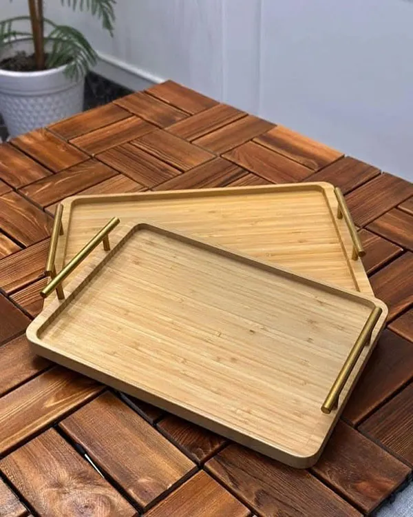 34 مدل سینی های چوبی برای کافیبار، میز صبحانه و دکور خانه ☕ 1 Wooden tray model 2
