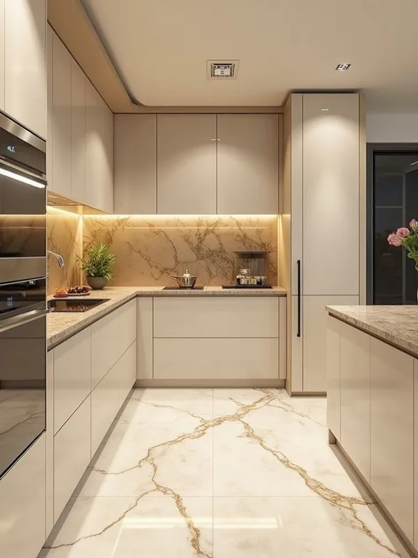35 مدل کابینت بژ شیک؛ از طراحی ایتالیایی تا دکور ایرانی؛ بژ تو هر سبک میدرخشه! 18 beige kitchen cabinet diakoland photo 11