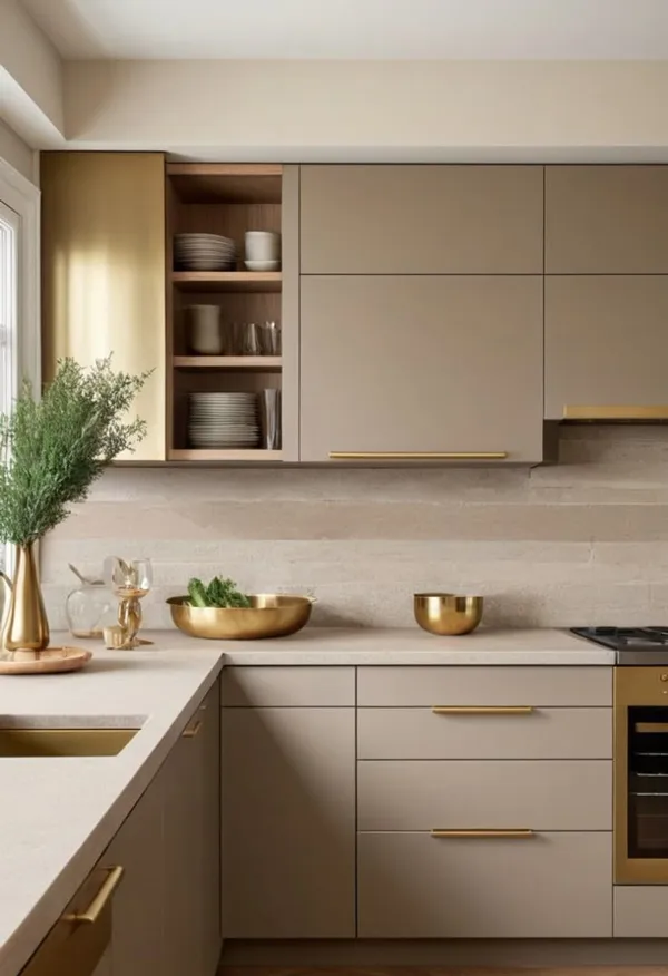 35 مدل کابینت بژ شیک؛ از طراحی ایتالیایی تا دکور ایرانی؛ بژ تو هر سبک میدرخشه! 17 beige kitchen cabinet diakoland photo 12
