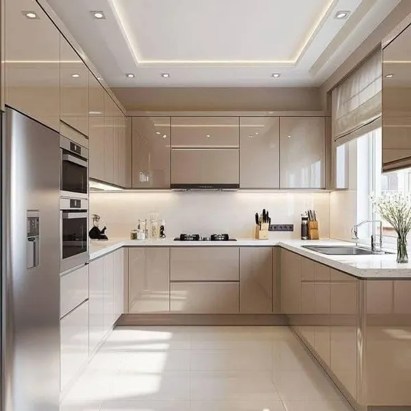 35 مدل کابینت بژ شیک؛ از طراحی ایتالیایی تا دکور ایرانی؛ بژ تو هر سبک میدرخشه! 23 beige kitchen cabinet diakoland photo 18