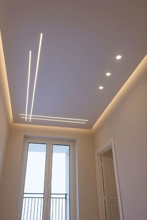 35 طرح لاین نوری سقف؛ ترندی مدرن برای دکوراسیون! 26 line lighting ceiling diakoland photo 22