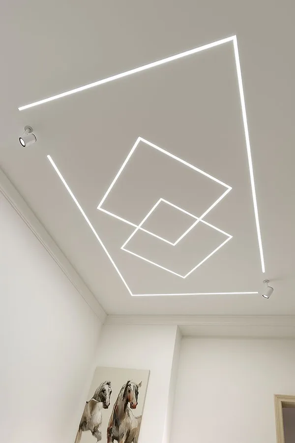 35 طرح لاین نوری سقف؛ ترندی مدرن برای دکوراسیون! 28 line lighting ceiling diakoland photo 24