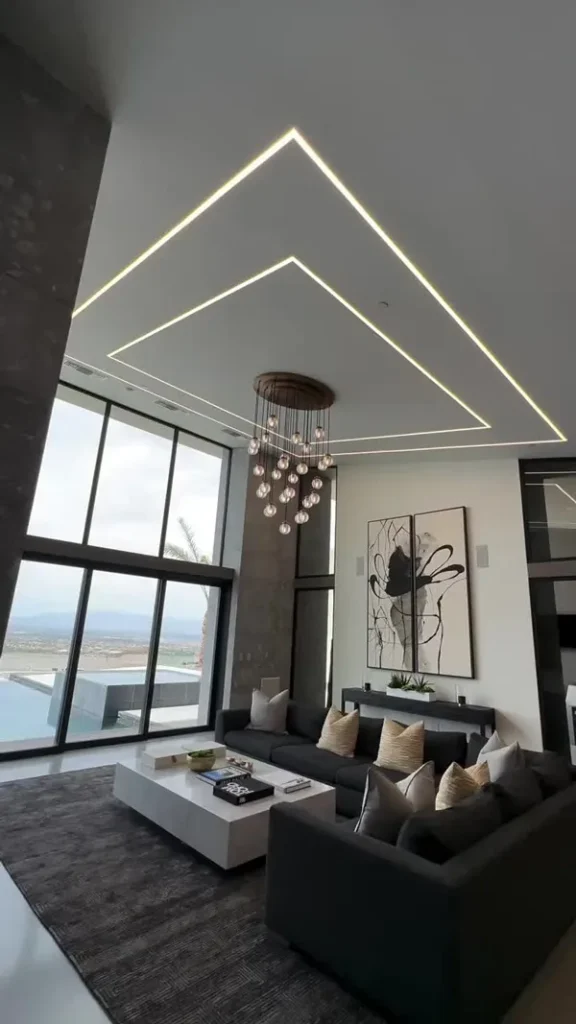 35 طرح لاین نوری سقف؛ ترندی مدرن برای دکوراسیون! 5 line lighting ceiling diakoland photo 3
