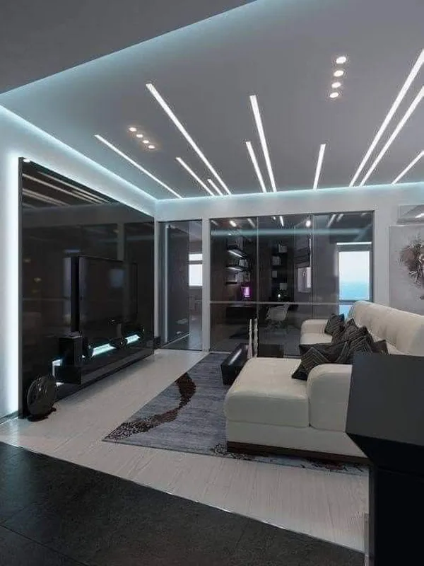 35 طرح لاین نوری سقف؛ ترندی مدرن برای دکوراسیون! 37 line lighting ceiling diakoland photo 35