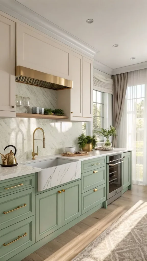 pastel green kitchen cabinets diakoland photo 11