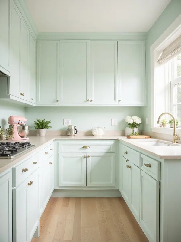 pastel green kitchen cabinets diakoland photo 30