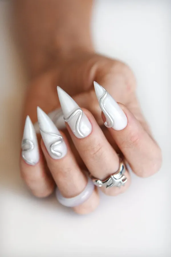white nail extensions diakoland photo 21
