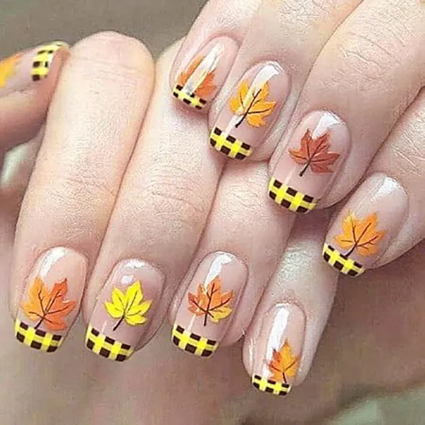 32 عکس ناخن پاییزی: رنگهای گرم و شاین لطیف فصل! 9 Autumn nail photo 6