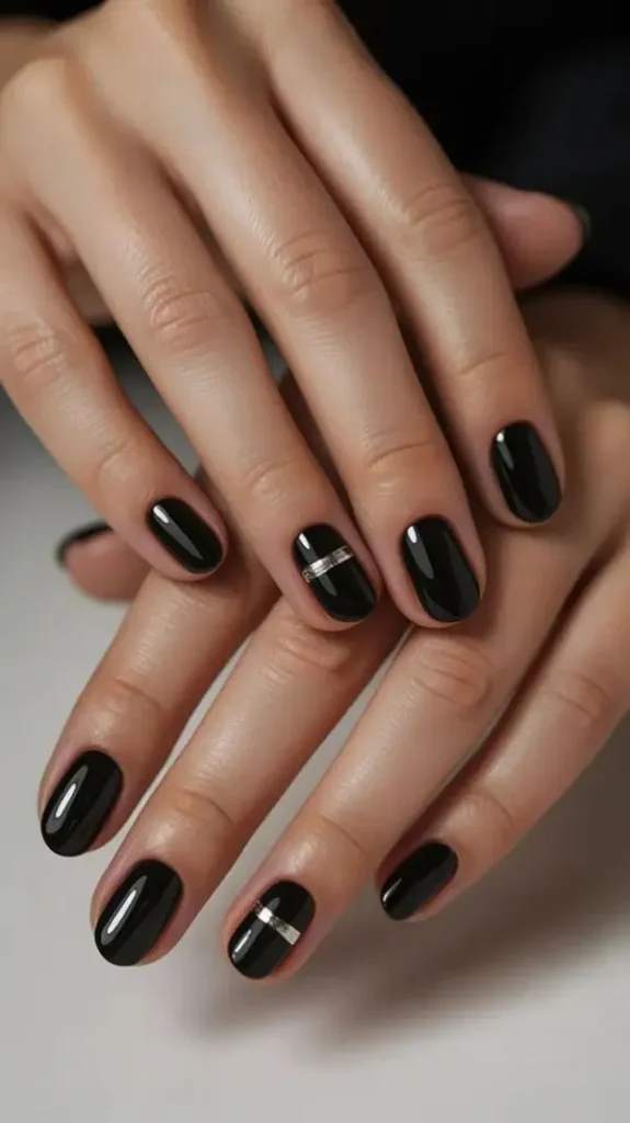 Black nail design for girls 20