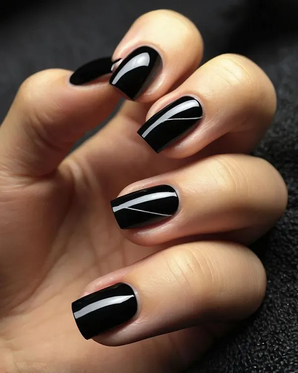 Black nail design for girls 25