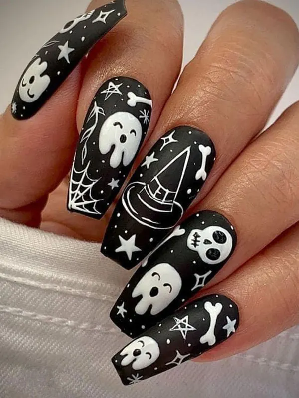 Black nail design for girls 3