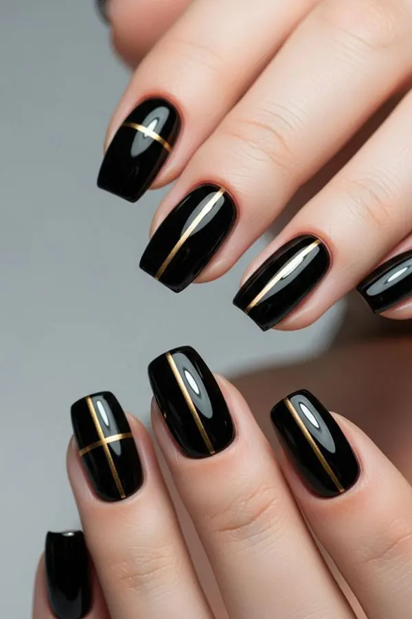 Black nail design for girls 31