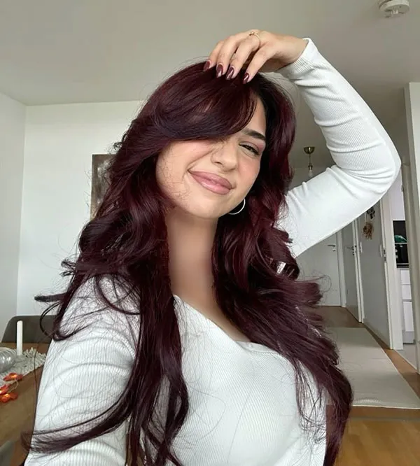 Dark burgundy hair color 1