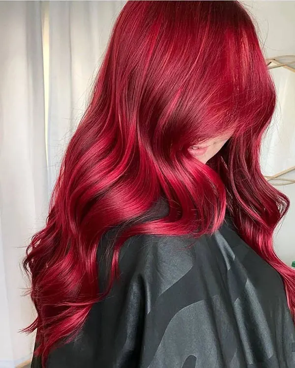 Fiery red hair color 12