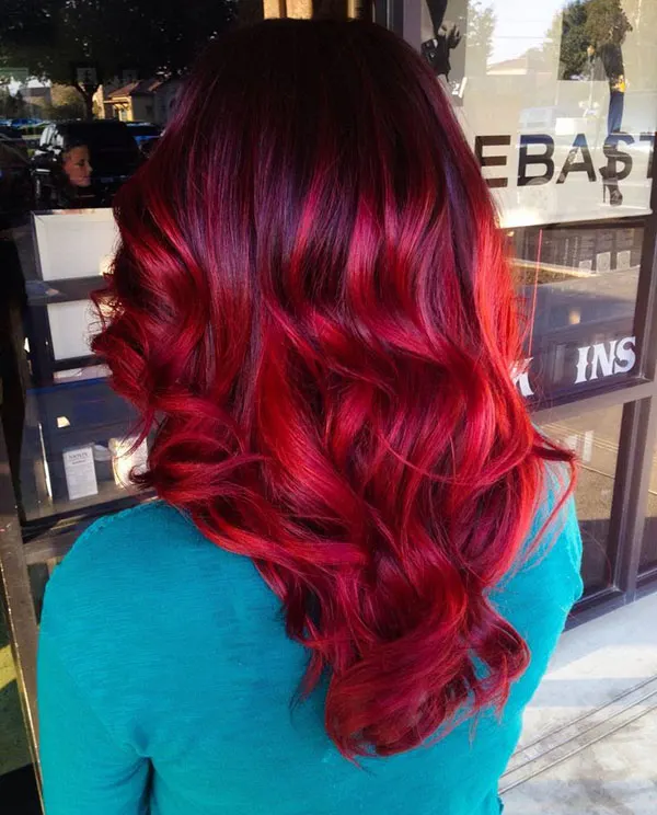 Fiery red hair color 14