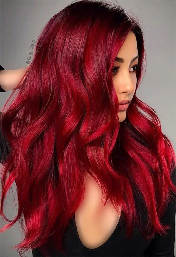 Fiery red hair color 22
