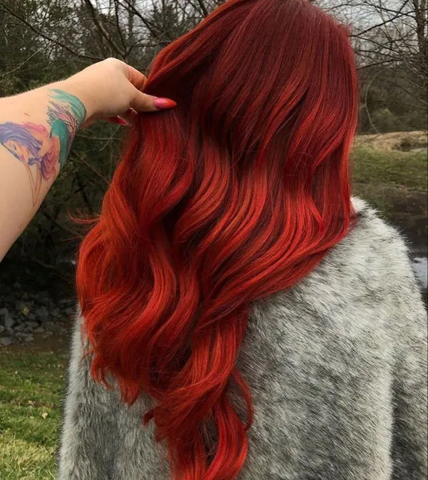 Fiery red hair color 30
