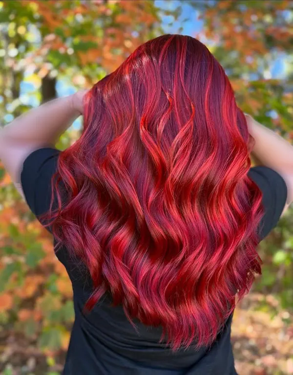 Fiery red hair color 6
