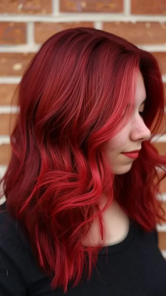 Fiery red hair color 9