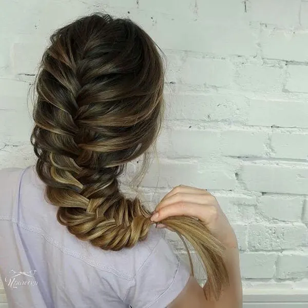 342 مدل مو تیغ ماهی دخترانه؛ بافت زیبا و جدید برای موهای متوسط و بلند💖 6 Fishtail hairstyle 1