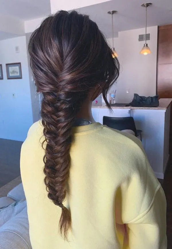 342 مدل مو تیغ ماهی دخترانه؛ بافت زیبا و جدید برای موهای متوسط و بلند💖 12 Fishtail hairstyle 11