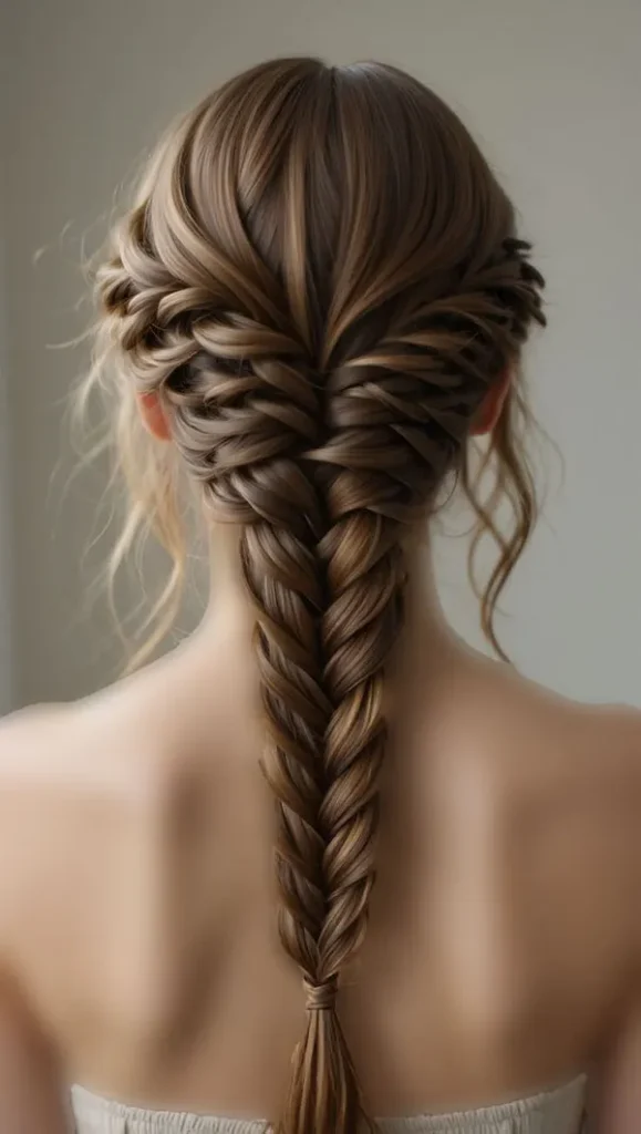 342 مدل مو تیغ ماهی دخترانه؛ بافت زیبا و جدید برای موهای متوسط و بلند💖 21 Fishtail hairstyle 16