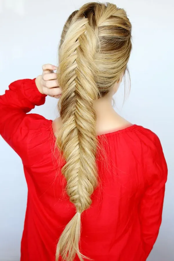 342 مدل مو تیغ ماهی دخترانه؛ بافت زیبا و جدید برای موهای متوسط و بلند💖 20 Fishtail hairstyle 18