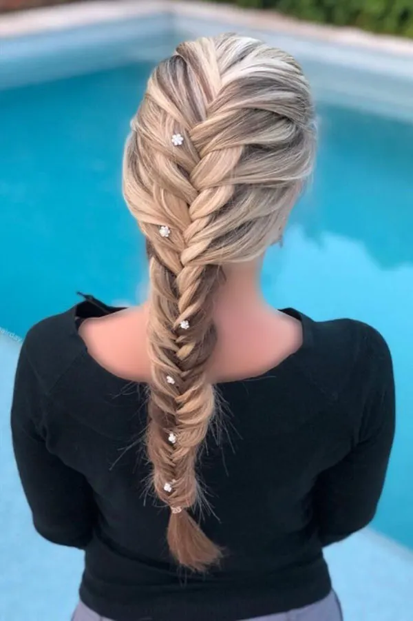 342 مدل مو تیغ ماهی دخترانه؛ بافت زیبا و جدید برای موهای متوسط و بلند💖 22 Fishtail hairstyle 19