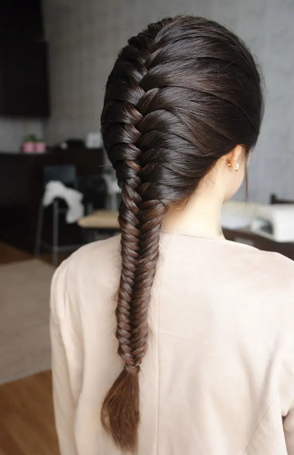 342 مدل مو تیغ ماهی دخترانه؛ بافت زیبا و جدید برای موهای متوسط و بلند💖 23 Fishtail hairstyle 20