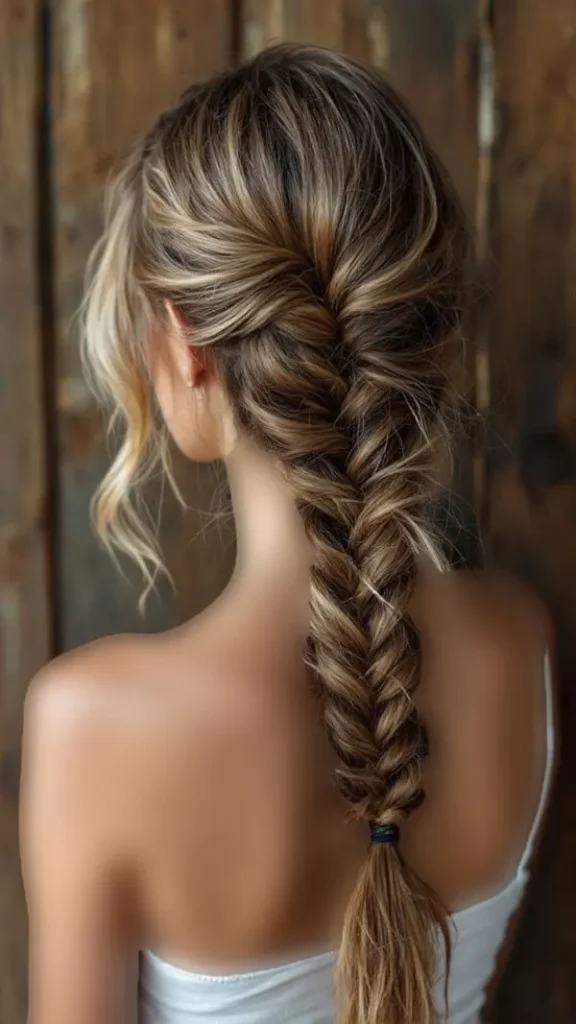 342 مدل مو تیغ ماهی دخترانه؛ بافت زیبا و جدید برای موهای متوسط و بلند💖 27 Fishtail hairstyle 23