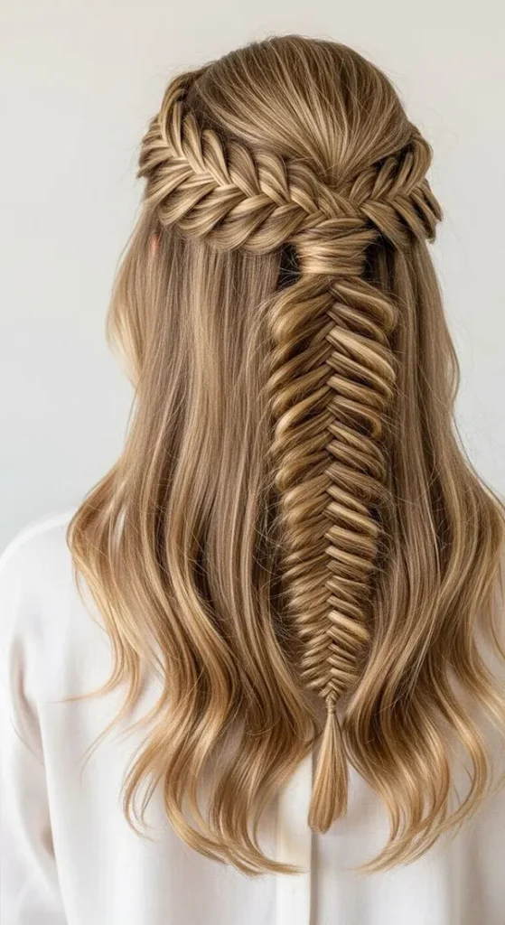 342 مدل مو تیغ ماهی دخترانه؛ بافت زیبا و جدید برای موهای متوسط و بلند💖 26 Fishtail hairstyle 24